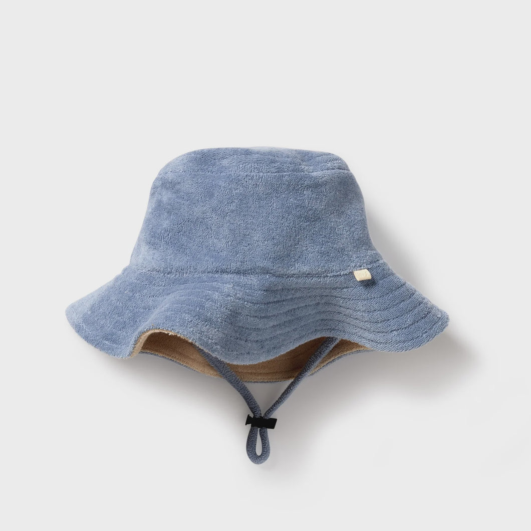 Dusty Blue Terry Sun Hat