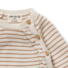 Load image into Gallery viewer, Cinnamon Stripe Knit Kimono Cardigan

